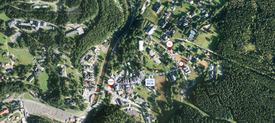 Mapa - Kostel sv. Petra - Špindlerův Mlýn
