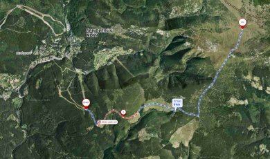 Mapa cyklo Pláň - Klínovky - Luční bouda